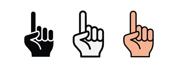 Fototapeta premium hands with index finger pointing up in different colors on white background