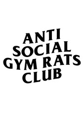 Fototapeta premium Anti Social Gym Rats Club funny fitness typography streetwear vector