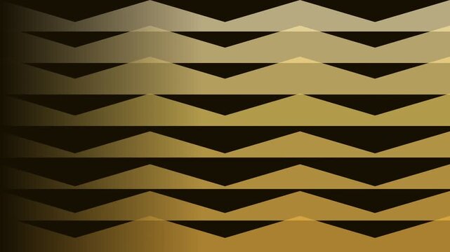 Gold zigzag bands on dark background, corporate dynamic motion loop