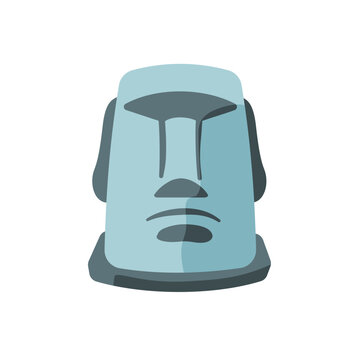 Moai statue on Easter Island, stone head monolith