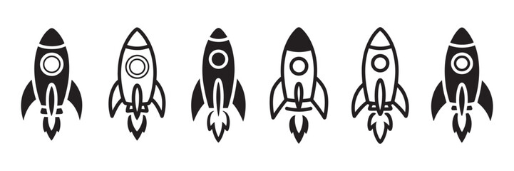 Rocket vector icons, launch spaceship spacecraft fast flying space startup business concept illustration vector © vision Alamin vai A