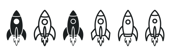 Rocket vector icons, launch spaceship spacecraft fast flying space startup business concept illustration vector © vision Alamin vai A