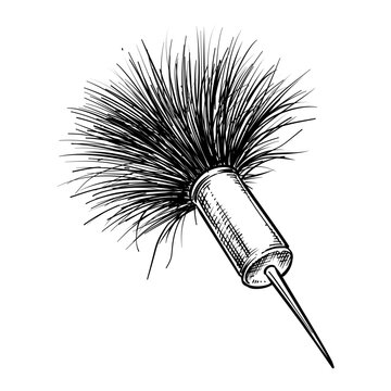 tranquilizer dart vector line art hand drawn illustration