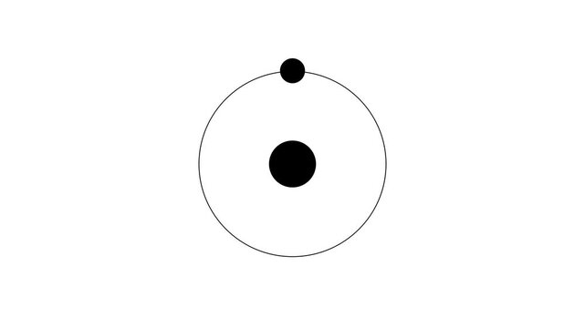 Planet orbits star in space simplified animation sequence