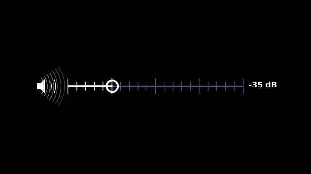 HUD Style Audio Level Slider Animation on Black Background