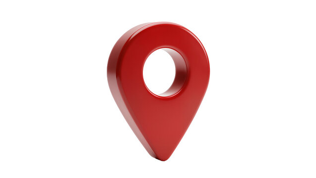 Red glossy map pin location marker