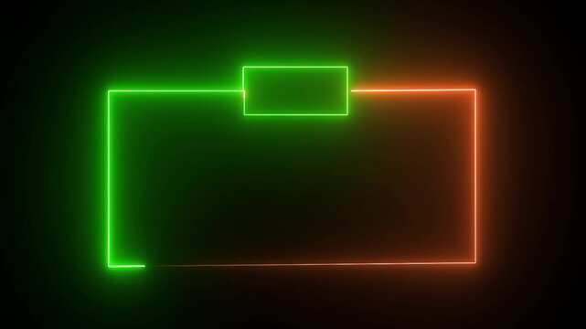 Neon rectangular frames with square tabs progression of colors