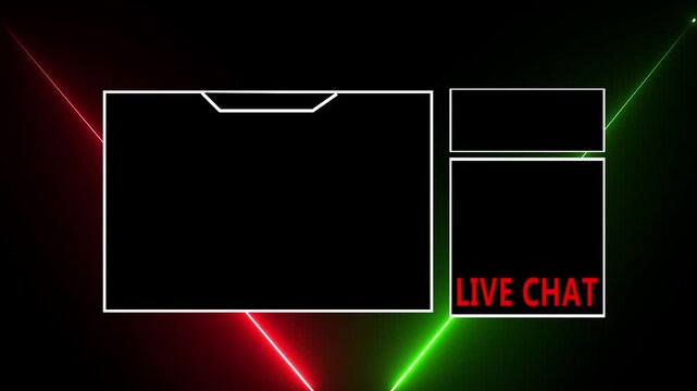 Live Stream Overlays With Chat Boxes Displayed In Neon Lighting