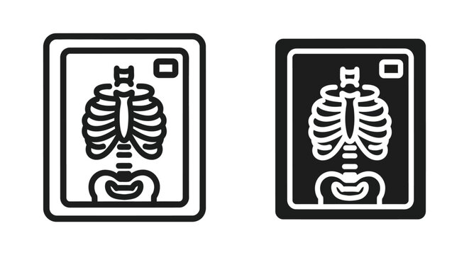 Chest xray icon set