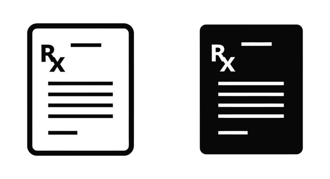 Prescription pad icon set