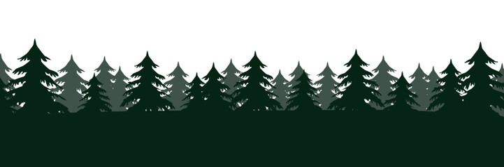 fir tree forest border silhouette isolated vector illustration © krissikunterbunt