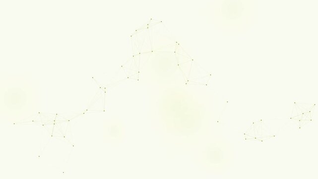 Lime wave node network on light background, corporate technology connection motion loop