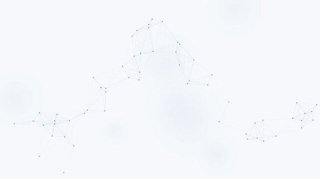 Slate wave node network on light background, corporate technology connection motion loop