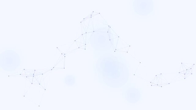 Corporate blue wave node network on light background, corporate technology connection motion loop