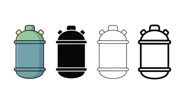 Four different colored spray paint cans in a row side by side