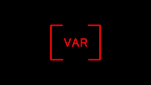 football var icon.animated white and red var icon on a green screen.
