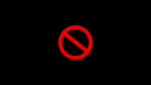 Ban and block icon animation for restriction and prohibited access concept Not allowed animation.