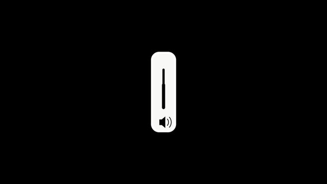 Minimal vertical volume slider animation on black background