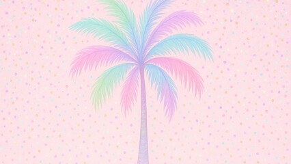Obraz premium Pastel palm tree desktop wallpaper
