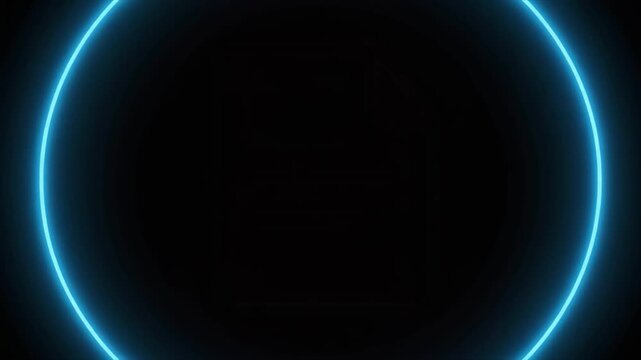 Neon pink document icon with lines inside, enclosed by a glowing blue circle on a black background image