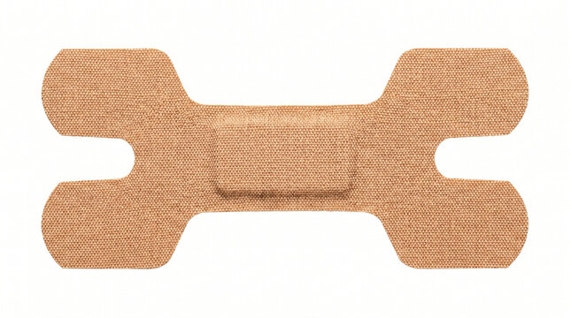 Tan Flexible Fabric Knuckle Bandage Isolated on White Background, Essential First Aid Medical Supply