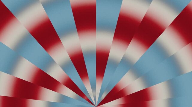 Patriotic Radial Burst Background Loop - Rotating Red White Blue Abstract Motion Graphics