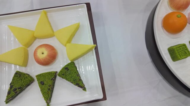 Traditional exquisite pastry display on a plate
