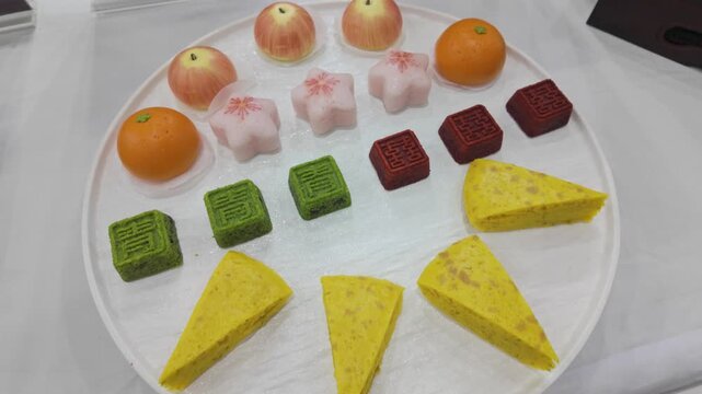 Traditional exquisite pastry display on a plate
