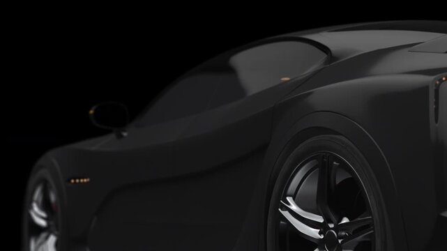 Modern electric car animation showing internal battery pack and drivetrain. EV Cars And Green Energy Concept 3D Animation.