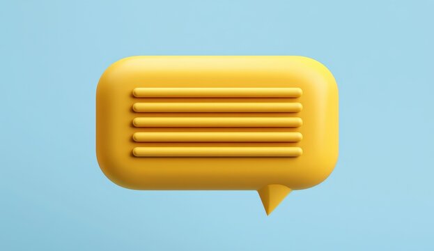 Yellow speech bubble with horizontal lines