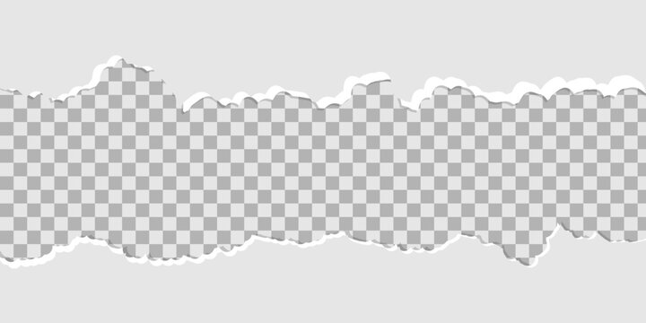 Torn paper edges with transparent background realistic paper texture