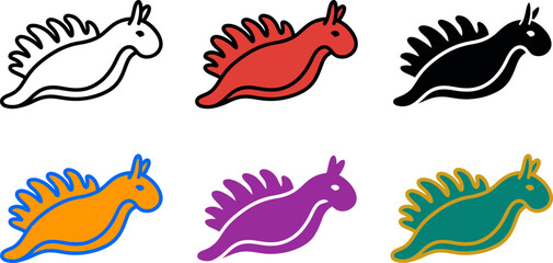 Colorful illustrations of donkeys with spiky manes in various  vibrant  simple styles © Khatunay JANNATARA