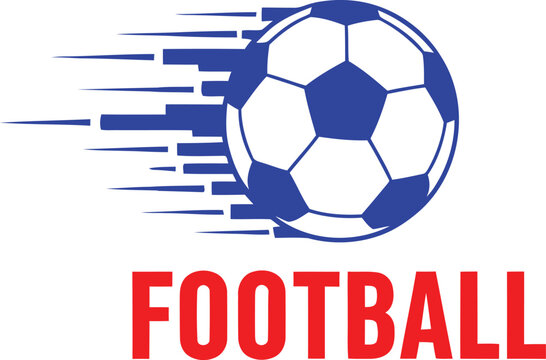 Football 2026 dynamic soccer ball graphic with speed lines for sports marketing