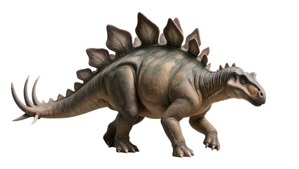 Stegosaurus dinosaur with plates and tail spikes walking © Ophelia