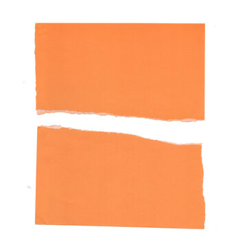 Torn orange paper strips