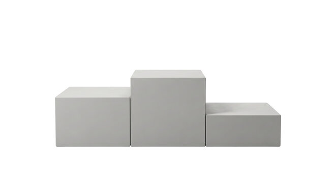 Blank white three tiered winners podium isolated