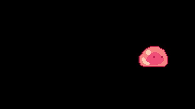 ドット絵のスライム,透過背景,ピンク