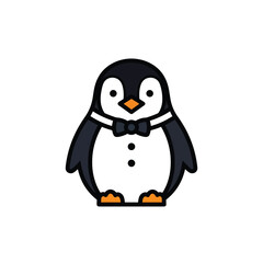 Cute Cartoon Penguin in Bow Tie. © Rum