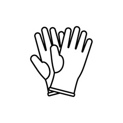 Fototapeta premium Pair of white gloves isolated on white background.
