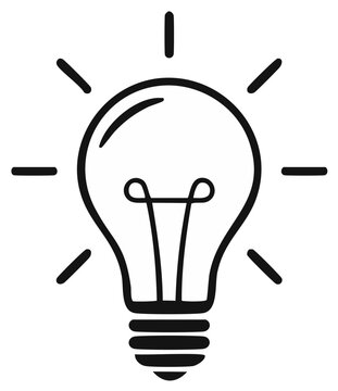 Creative light bulb icon symbol of new idea innovation solution and energy concept