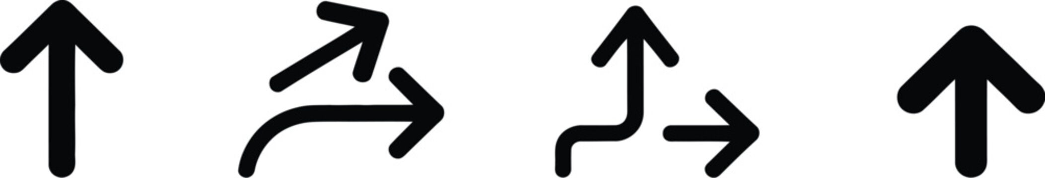 Choice Between Three Roads Icon Set Featuring Three-Way Directional Arrows, Branching Paths And Route Selection Symbols.
