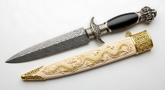 old hunting knife isolated