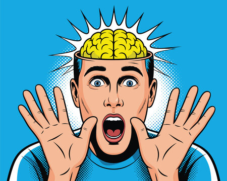 Surprised Man with Yellow Brain Explosion