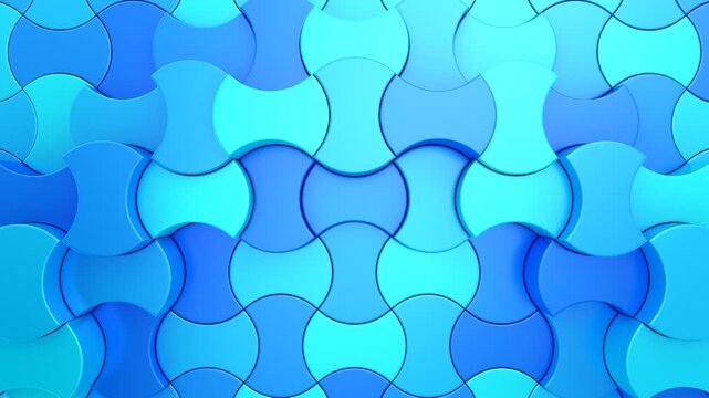 Geometric Shapes Form a Wave. Abstract motion, two color, 3d rendering, 4k resolution
