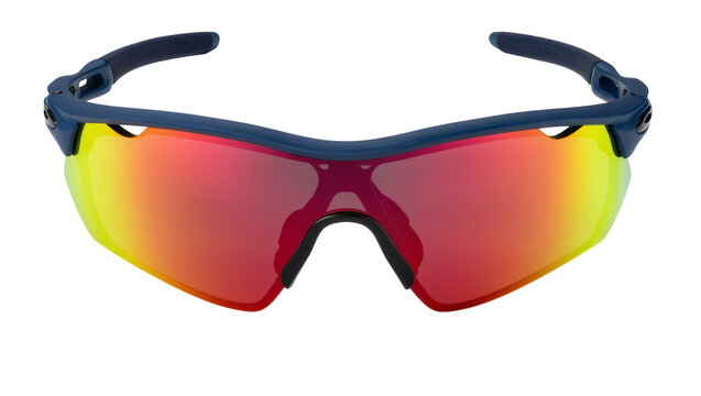 Sport Sunglasses with Mirrored Red and Yellow Lenses