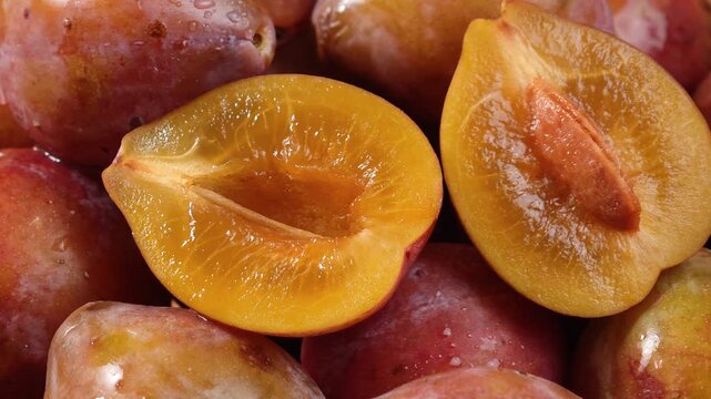 Ripe prunes in a basket