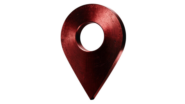 Red metal location pin with circular hole