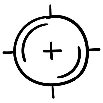 Target or crosshair doodle style, perfect for aiming, focus, and precision concepts. Ideal for gaming, sports, or goal-oriented designs.