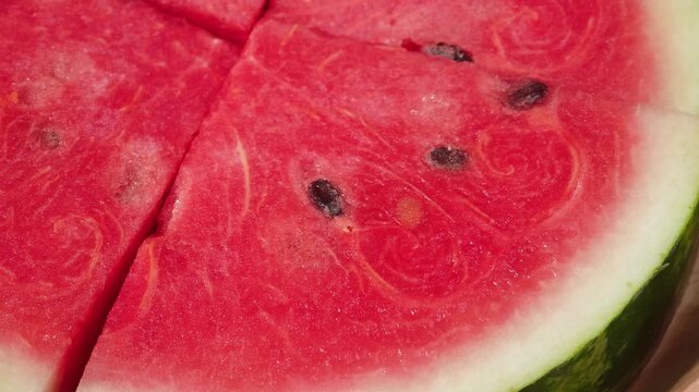 Close-up of a sliced ​​watermelon.