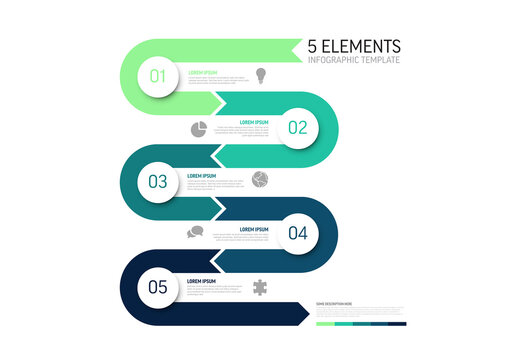 Business Infographic Template with 5 Snake Elements